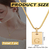 1Pc Stainless Steel Letter Rectangle Pendant Necklaces NJEW-LP0001-34G-G-2