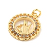 Brass Micro Pave Clear Cubic Zirconia Pendants LS-KK-U007-01G-03-2