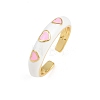 Brass Enamel Cuff Open Rings RJEW-P190-01G-6