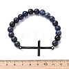 Round Natural Sodalite Bead Stretch Bracelets BJEW-F493-08EB-02-5