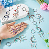 10Pcs Alloy Natural Mixed Stone Keychains KEYC-TAC00056-5