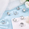 4 Pairs Stainless Steel Round Stud Earring Findings STAS-BBC0011-02-4