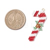 5Pcs 5 Styles Christmas Themed Glass Seed Beaded Pendants PALLOY-MZ00868-3
