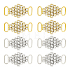 8Pcs 2 Colors Rhombus Brass Rhinestone Bikini Connectors Buckles FIND-HY0005-43-1