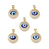 Real 18K Gold Plated Brass Clear Cubic Zirconia Pendants ZIRC-L102-12G-2