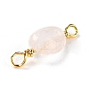 Natural Rose Quartz Links Connectors G-K316-02E-G-RS-3