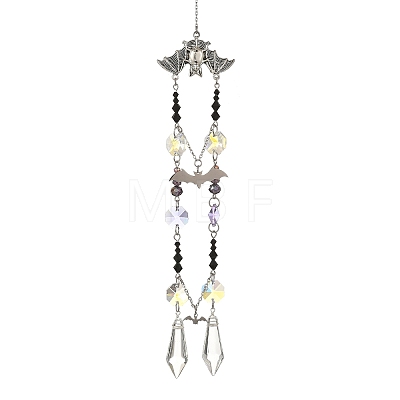 Halloween Bat Alloy Suncatcher HJEW-TA00495-1