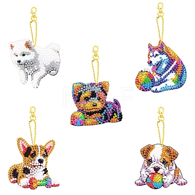 DIY Diamond Painting Dog Keychain Kits PW-WG5C28C-01-1