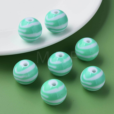 Opaque Striped Acrylic Beads MACR-S373-27B-07-1