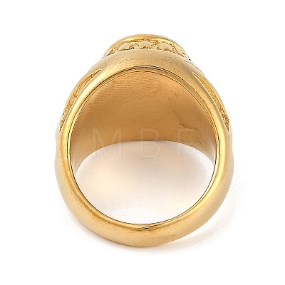 Oval 304 Stainless Steel Glass Finger Rings RJEW-D083-14G-02-1