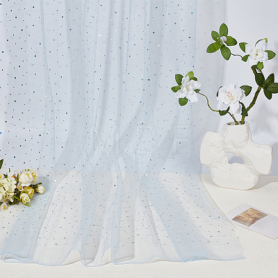 1M Sequins Polyester Organza Fabrics DIY-CY0003-41C-1