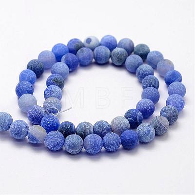 Frosted Natural Weathered Agate Beads Strands G-F367-6mm-01-1