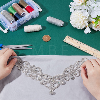 Flower Hotfix Rhinestone Iron on Patches Appliques DIY-WH0671-064A-1