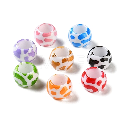 Printed Opaque Acrylic Beads AC-CBAA26B-12-1