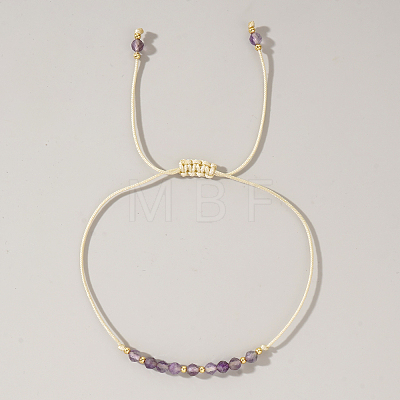 Natural Birthstone Braided Bead Bracelets for Women X-VA8051-2-1