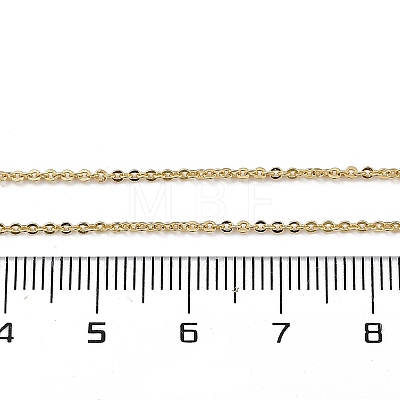 1mm Rack Plating Brass Cable Chain Necklaces for Women Men MAK-L044-23G-1