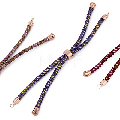 Adjustable Nylon Cord Slider Bracelet Making MAK-F026-A-RG-1