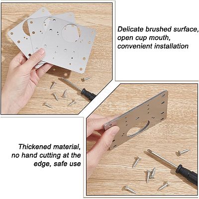 Unicraftale 10 Sets 430 Stainless Steel Mounting Plate AJEW-UN0001-33-1