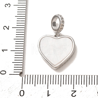 Brass Micro Pave Clear Cubic Zirconia European Dangle Charm CU-CBA9AB3-34P-1