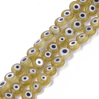 Handmade Evil Eye Lampwork Beads Strands LAMP-S191-02A-07-1