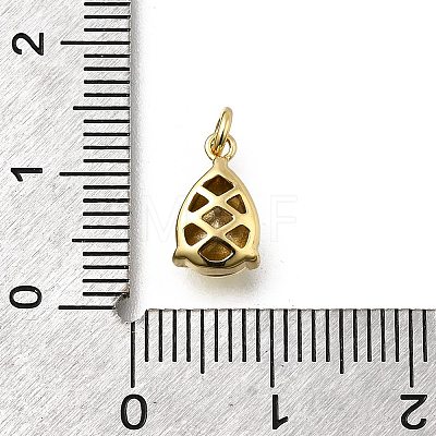 Teardrop Brass with Glass Charms KK-G525-09G-1