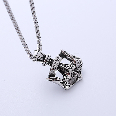 Vintage Stainless Steel Anchor Pendant Necklaces Punk Hip-hop Fashion Jewelry for Men PL6338-1