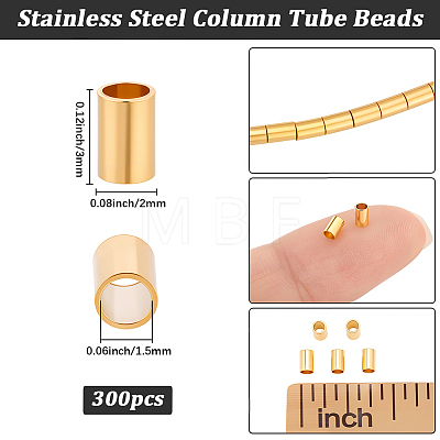 300Pcs 201 Stainless Steel Crimp Beads STAS-BBC0009-77C-1