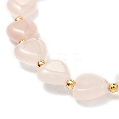 Heart Beads Stretch Bracelet for Girl Women BJEW-JB06938-01-1