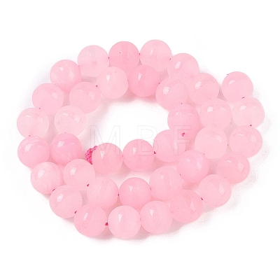 Frosted Natural White Jade Beads Strands G-T138-10mm-209E-1