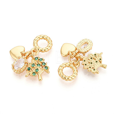 Brass Micro Pave Cubic Zirconia European Dangle Charms KK-N271-12G-1