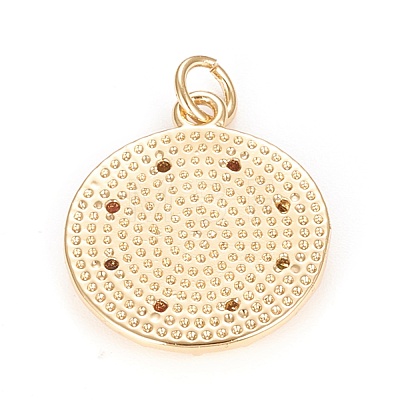 Brass Micro Pave Cubic Zirconia Pendants KK-O126-06G-1