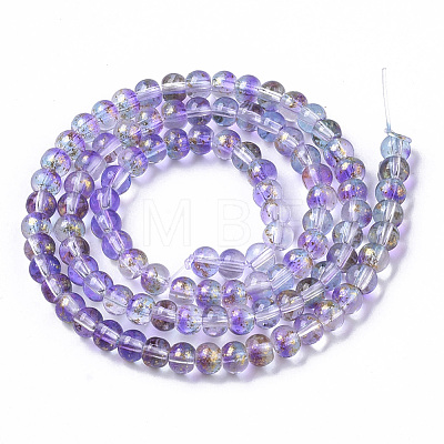 Transparent Spray Painted Glass Bead Strands GLAA-N035-03A-B05-1