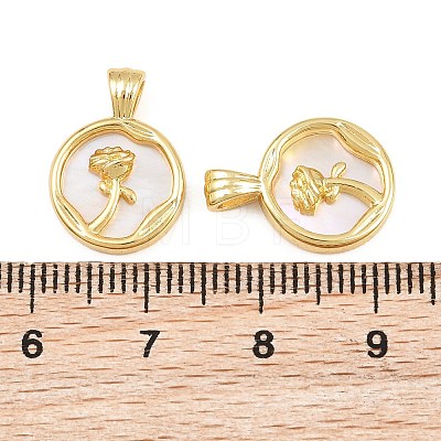 Brass with White Shell Pendants CU-CBA9482-04G-04-1