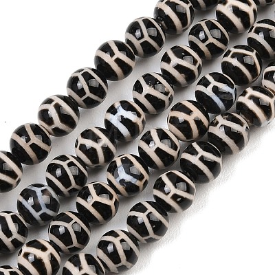 Tibetan Style dZi Beads Strands G-G328-A04-8mm-1
