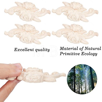 Wood Carved Appliques DIY-WH0032-28-1