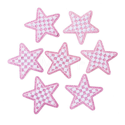 8Pcs Star with Lattice Computerized Embroidery Polyester Iron on/Sew on Patches PATC-TA0001-49A-1