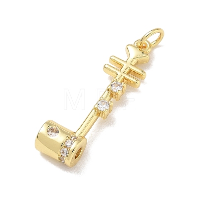Brass Micro Pave Clear Cubic Zirconia Pendants KK-D289-01G-04-1