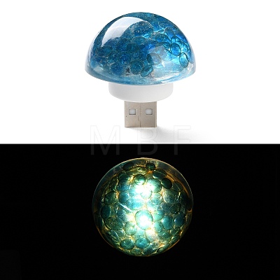 Resin & Epoxy Resin Decor Plate Night Light DJEW-K030-01-1