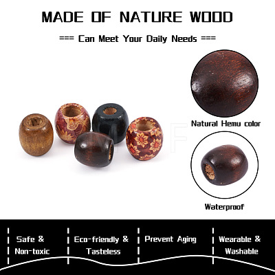 Dyed Natural Maple Wood Beads WOOD-PJ0001-05-1