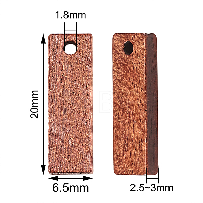 20Pcs Walnut Wood Pendants WOOD-CJ0001-25-1