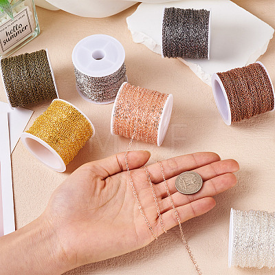 Brass Coated Iron Flat Cable Chains CH-TAC0007-01RG-1