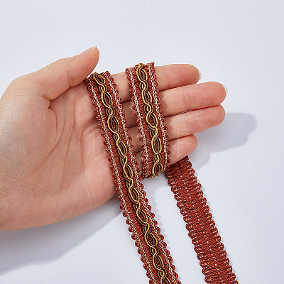 14.5M Polyester Lace Trim Ribbon OCOR-WH0101-244D-1