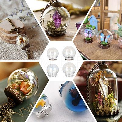  8Pcs 4 Style Round Iridescent Glass Dome Cover FIND-NB0004-55-1