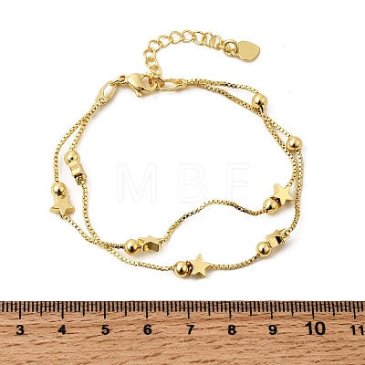 Brass Box Chain Multi-strand Bracelets for Women BJEW-C140-27G-1