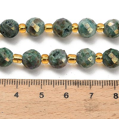 Electroplated Natural Druzy Geode Crystal Beads Strands G-F833-P01-8mm-03-1