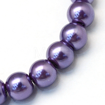 Baking Painted Pearlized Glass Pearl Round Bead Strands HY-Q003-10mm-59-1