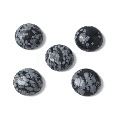 Natural Snowflake Obsidian Cabochons G-Z075-06E-1