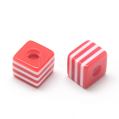 Opaque Stripe Resin Beads RESI-S342-10x10-M-1