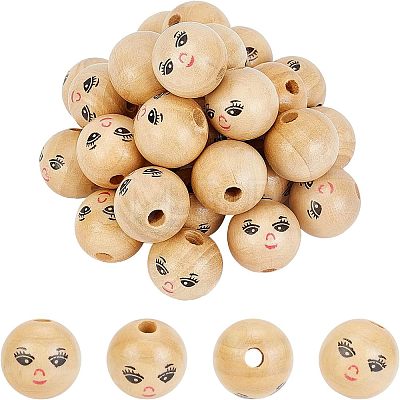 30Pcs Natural Wood Beads WOOD-FG0001-15A-1