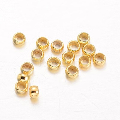 Rondelle Brass Crimp Beads X-KK-L134-32G-1